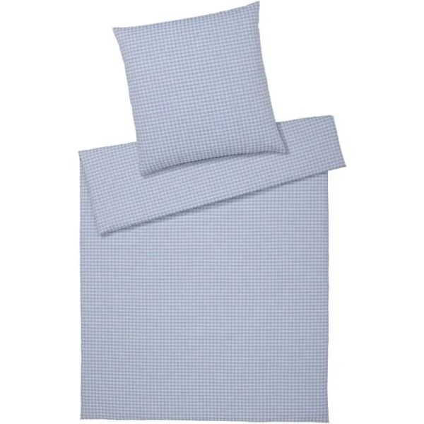 Elegante Bornholm Bettwäsche-Set Aus Web-Seersucker – 135×200 / 80×80 Cm – Rauchblau 1