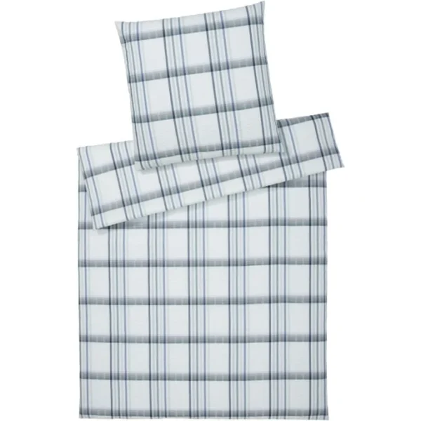 Elegante Samsö Bettwäsche-Set Aus Web-Seersucker – 135×200 / 80×80 Cm – Aqua 1