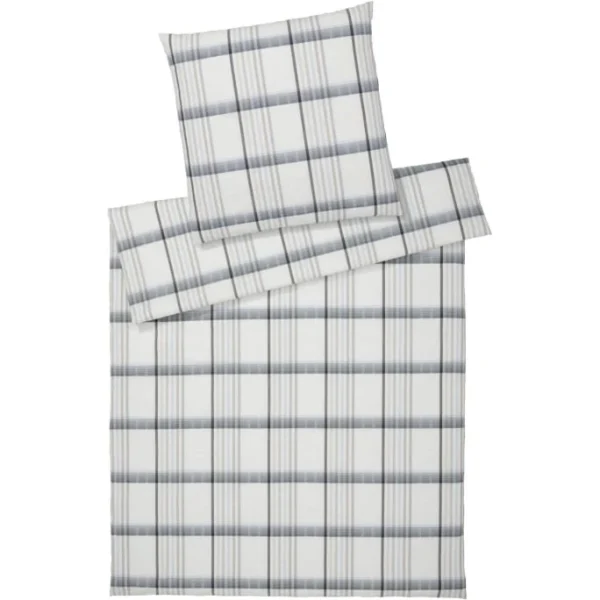 Elegante Samsö Bettwäsche-Set Aus Web-Seersucker – 135×200 / 40×80 Cm – Grau-sand 1