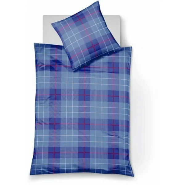 Fleuresse Lech Bettwäsche-Set Aus Flanell – 155×200 / 80×80 Cm – Blau 1