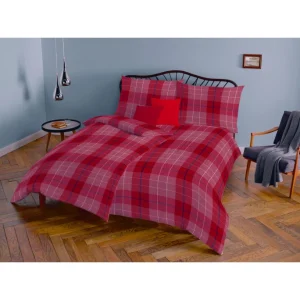 Fleuresse Lech Bettwäsche-Set Aus Flanell – 135×200 / 80×80 Cm – Rot 7