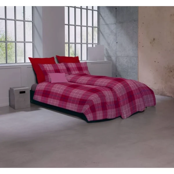 Fleuresse Lech Bettwäsche-Set Aus Flanell – 135×200 / 80×80 Cm – Rot 4