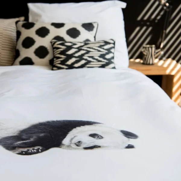 SNURK Lazy Panda Bettwäsche-Set – 135×200 / 80×80 Cm – Black/white 3