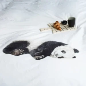 SNURK Lazy Panda Bettwäsche-Set – 135×200 / 80×80 Cm – Black/white 12