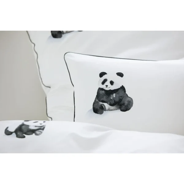 Elegante Panda Bear Bettwäsche – 155×220 / 80×80 Cm – Weiss 6