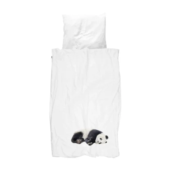 SNURK Lazy Panda Bettwäsche-Set – 155×220 / 80×80 Cm – Weiß 1