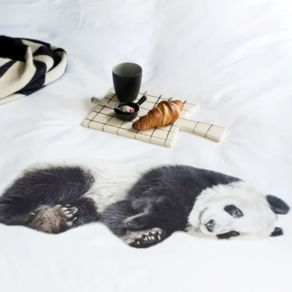 SNURK Lazy Panda Bettwäsche-Set – 155×220 / 80×80 Cm – Weiß 3