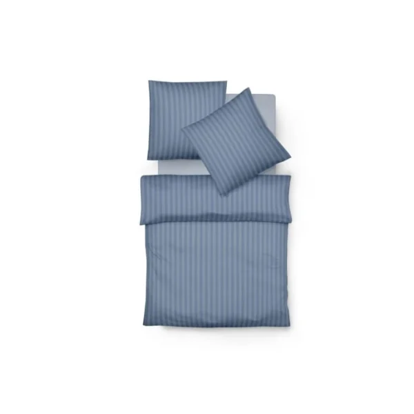 Fleuresse Rubin Bettwäsche-Set Aus Satin – 155×200 / 80×80 Cm – Denim 1