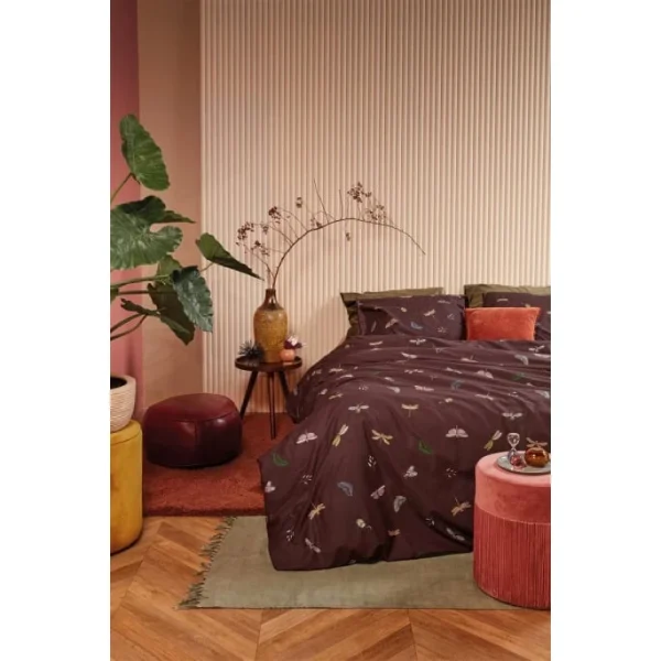 At Home Living World Bettwäsche-Set – 155×220 / 80×80 Cm – Aubergine 3