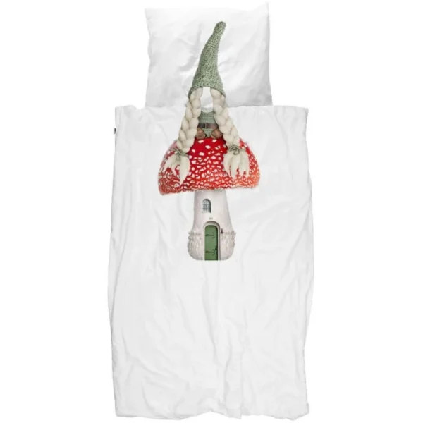 SNURK Gnome Homegirl Bettwäsche-Set – 135×200 / 80×80 Cm – White 1