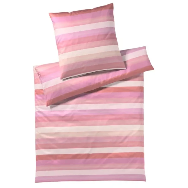 Elegante Fresh Bettwäsche Aus Mako-Batist – 155×220 / 80×80 Cm – Pink 1