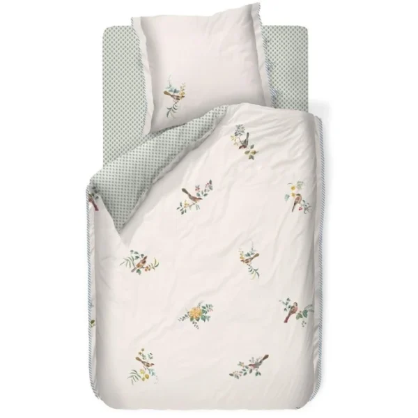 Pip Studio Little Birds Bettwäsche-Set Aus Baumwoll-Perkal – 155×220 / 80×80 Cm – Weiß 1