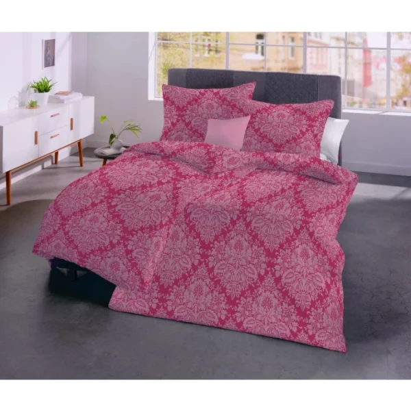 Fleuresse Lech Bettwäsche-Set Aus Flanell – 155×200 / 80×80 Cm – Rot 3