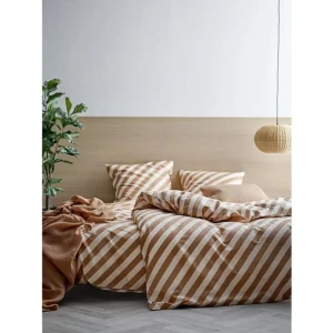 Södahl Diagonal Bio Bettwäsche-Set – 135×200 / 80×80 Cm – Camel 10