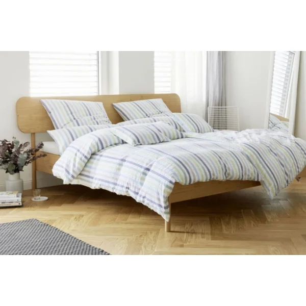 Elegante Pajamas Seersucker-Bettwäsche – 135×200 / 80×80 Cm – Aqua-grün 3