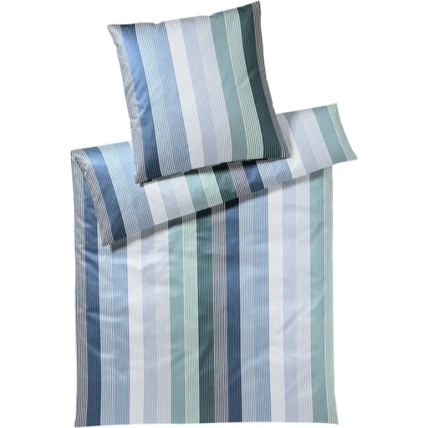 Elegante Brilliant Bettwäsche-Set Aus Mako-Jersey – 135×200 / 80×80 Cm – Grün-blau 1