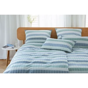 Elegante Gotland Bettwäsche-Set Aus Web-Seersucker – 135×200 / 80×80 Cm – Aqua 9