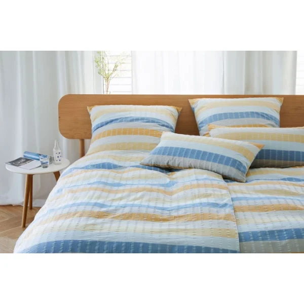 Elegante Gotland Bettwäsche-Set Aus Web-Seersucker – 135×200 / 40×80 Cm – Sonne 3