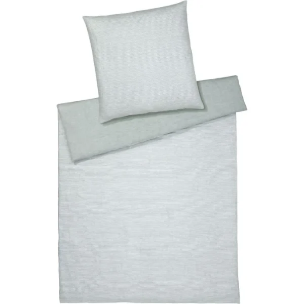 Elegante Whisper Bettwäsche-Set Aus Halbleinen – 135×200 / 40×80 Cm – Blassgrün 1