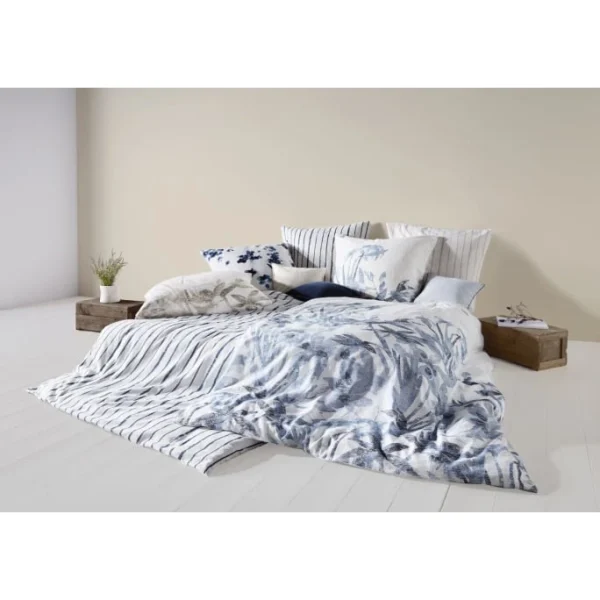 Fleuresse Provence Cassis Wendebettwäsche-Set Aus Halbleinen – 155×200 / 80×80 Cm – Blau 3