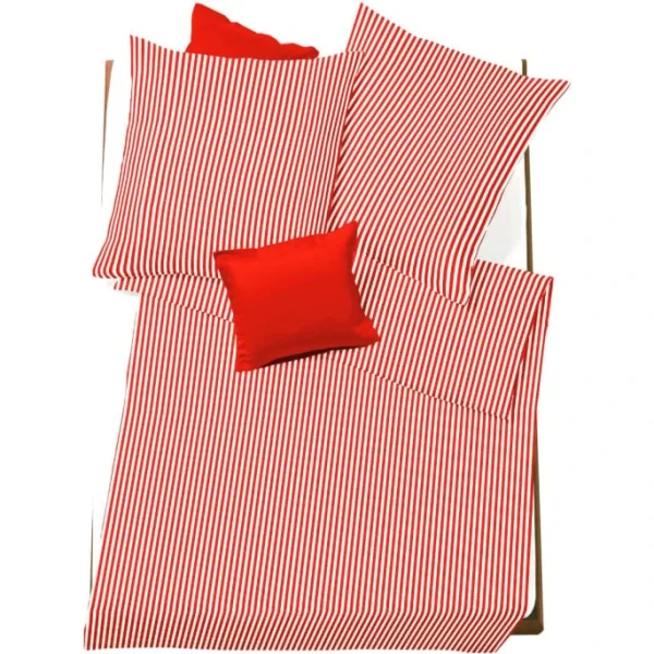 Fleuresse Rio Bettwäsche-Set Aus Seersucker – 155×200 / 80×80 Cm – Orange-red 1