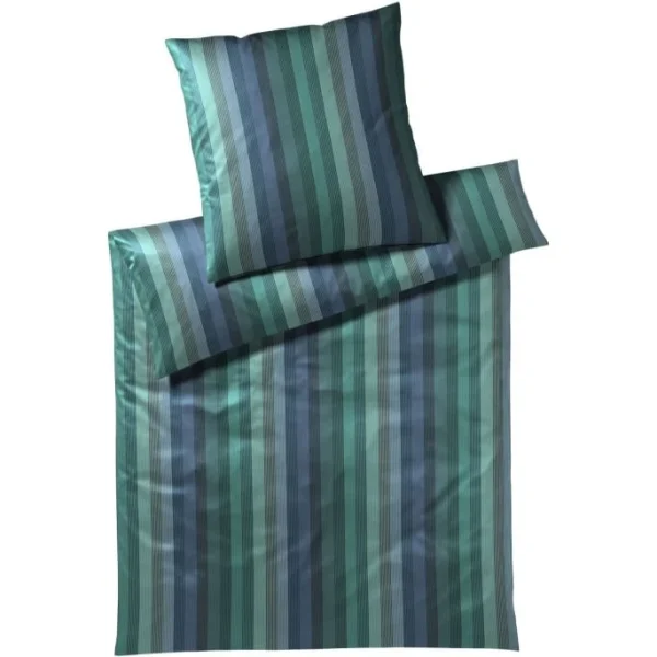 Elegante Vivid Bettwäsche-Set Aus Mako-Satin – 135×200 / 40×80 Cm – Flaschengrün 1