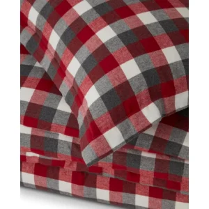 LEXINGTON Checked Cotton Flanell Bettwäsche-Set – 135×200 / 80×80 Cm – Red/dark Gray 8